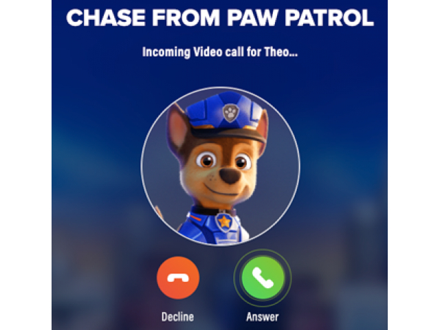 Free Personalized Video Call From Paw Patrol’s Chase Or Skye
