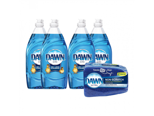 Free Dawn Ultra Liquid Dish Soap+Sponge Set (4 Pack)
