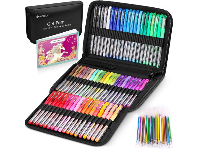 Free Pack Of Gel Pens+Adult Coloring Books