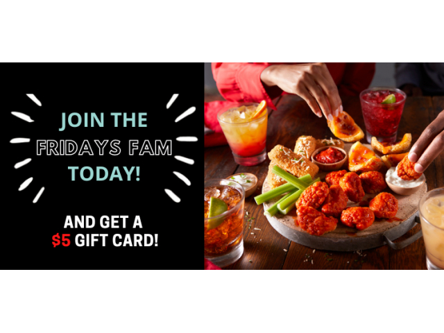 Free TGI Friday’s $5 eGift Card