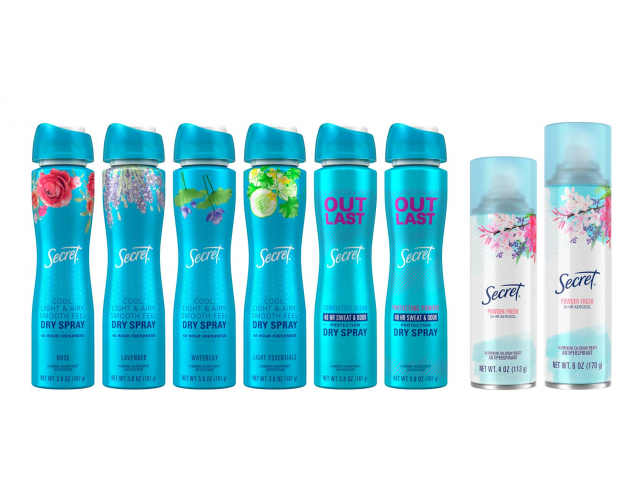 Free Secret Dry Spray Deodorants