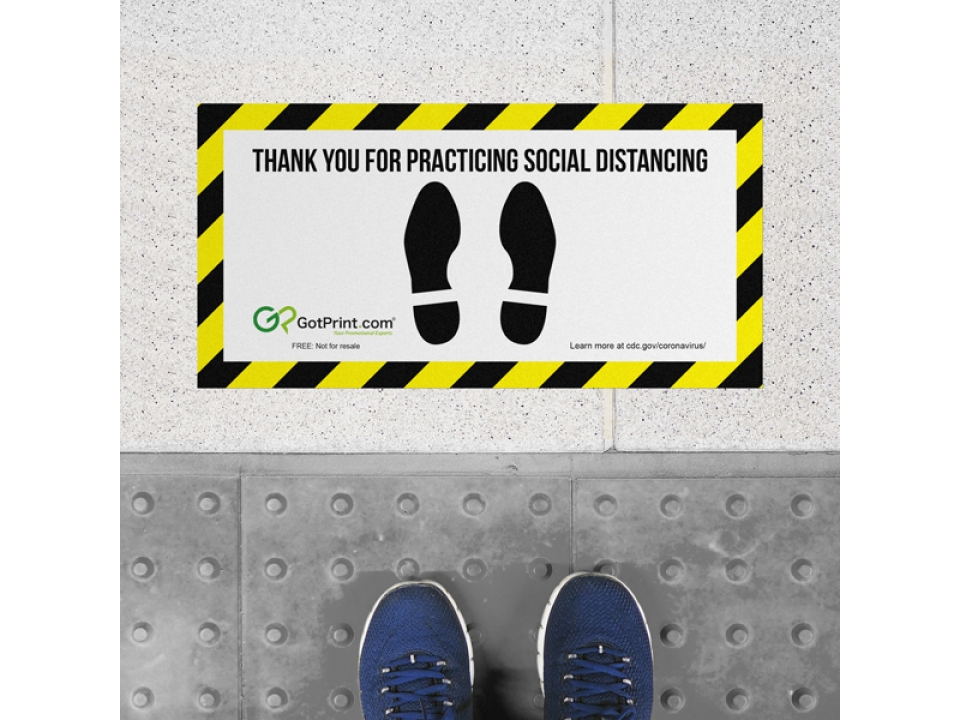 Free Social Distancing Floor Decals By GotPrint